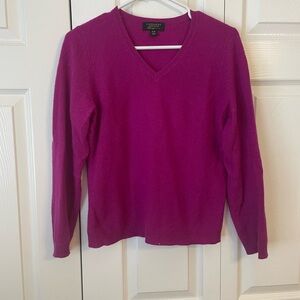 Charter Club V-Neck Sweater in Fuchsia petite m